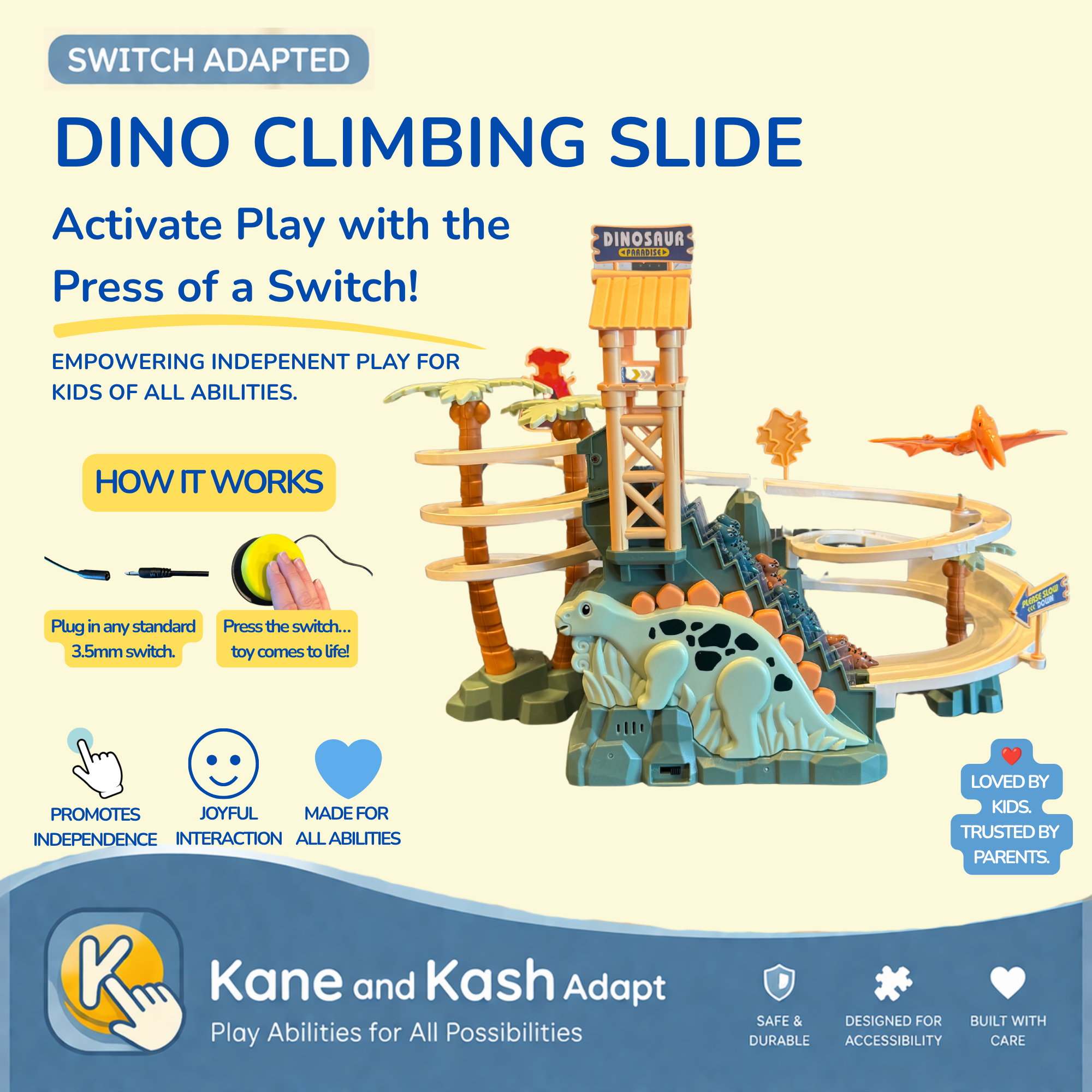 Switch Adapted Dino Climbing Slide- New
