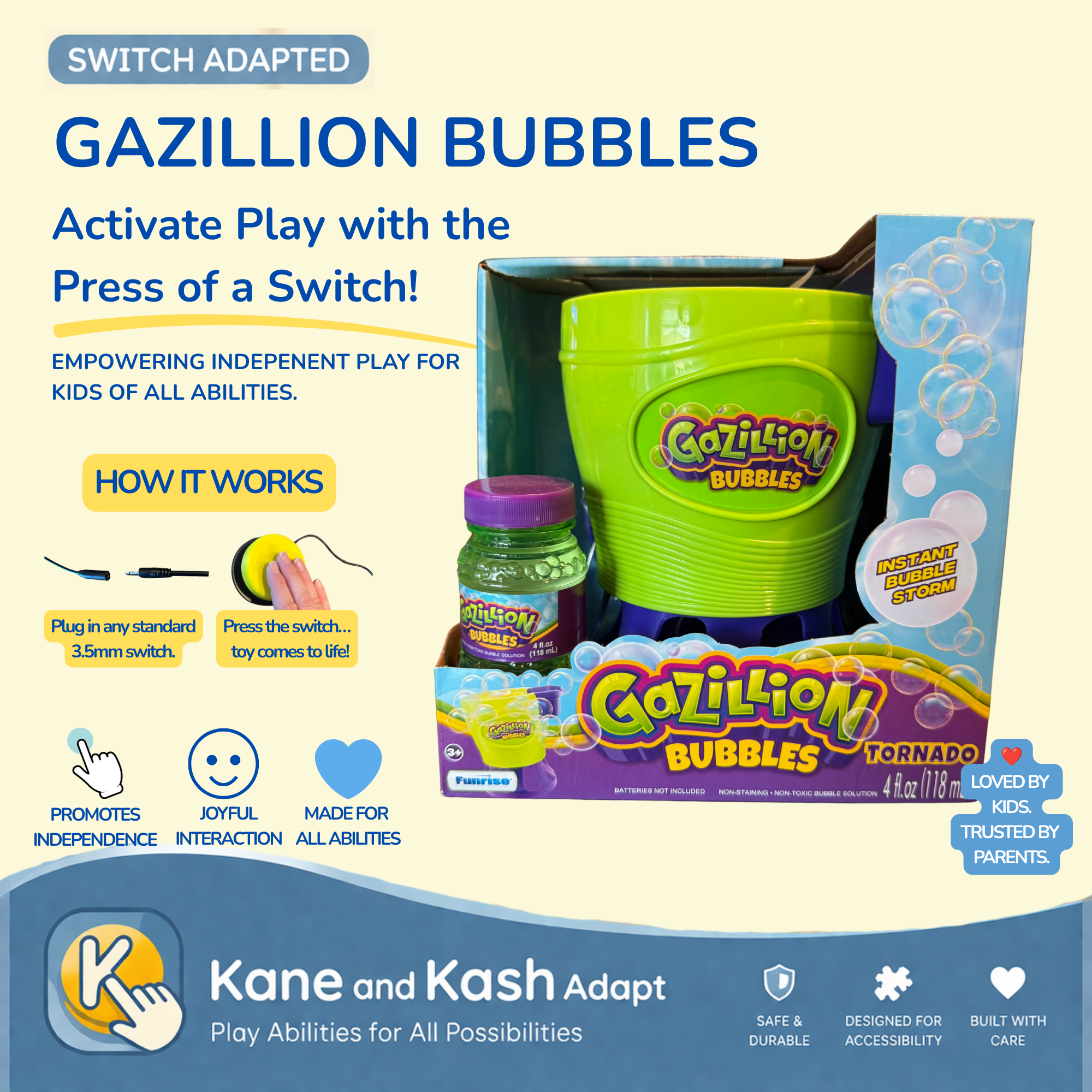 Switch Adapted Gazillion Bubbles Machine- New