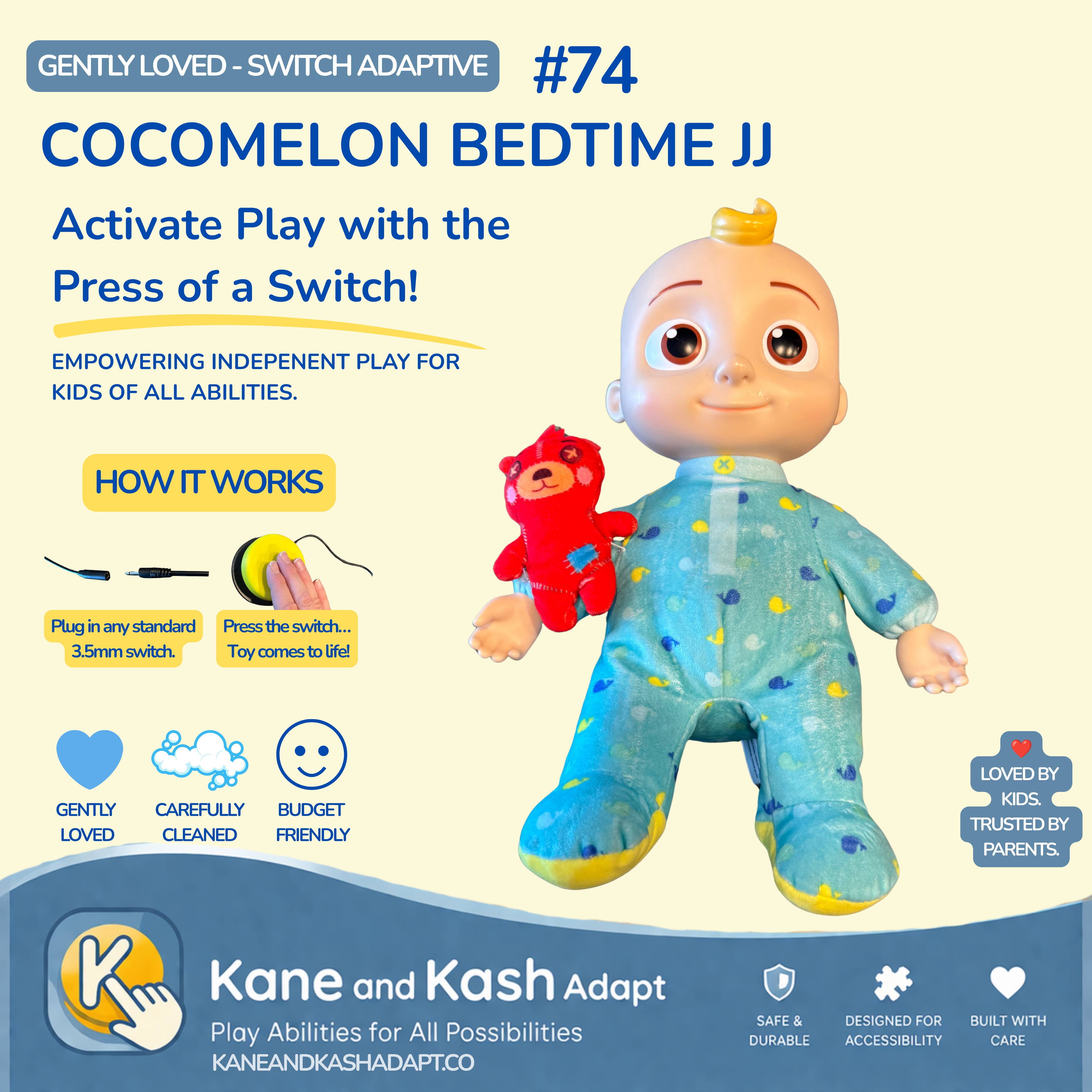 Switch Adapted Cocomelon Bedtime JJ # 74- Gently Loved