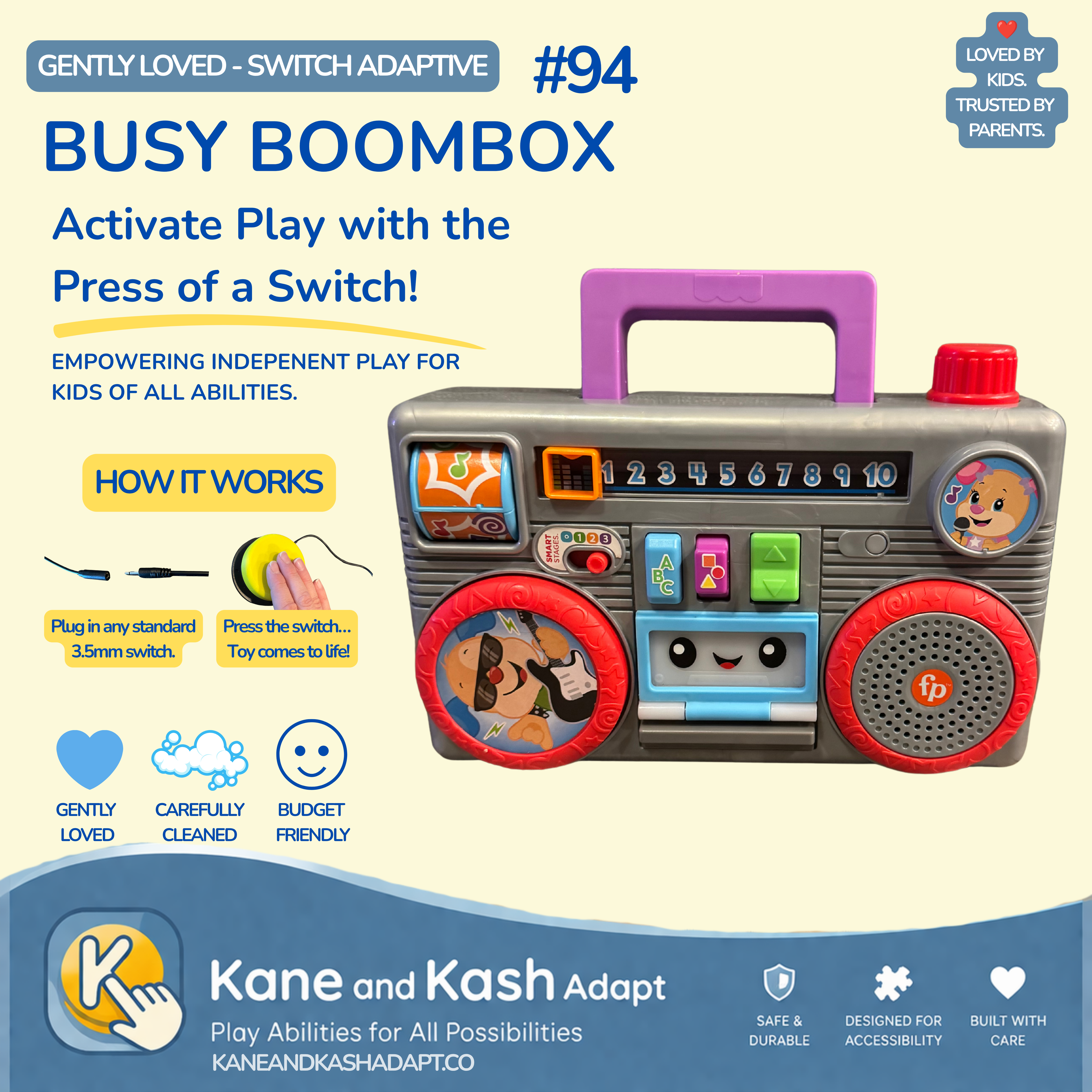 Switch Adapted Busy Boom Box # 94- Gently Loved