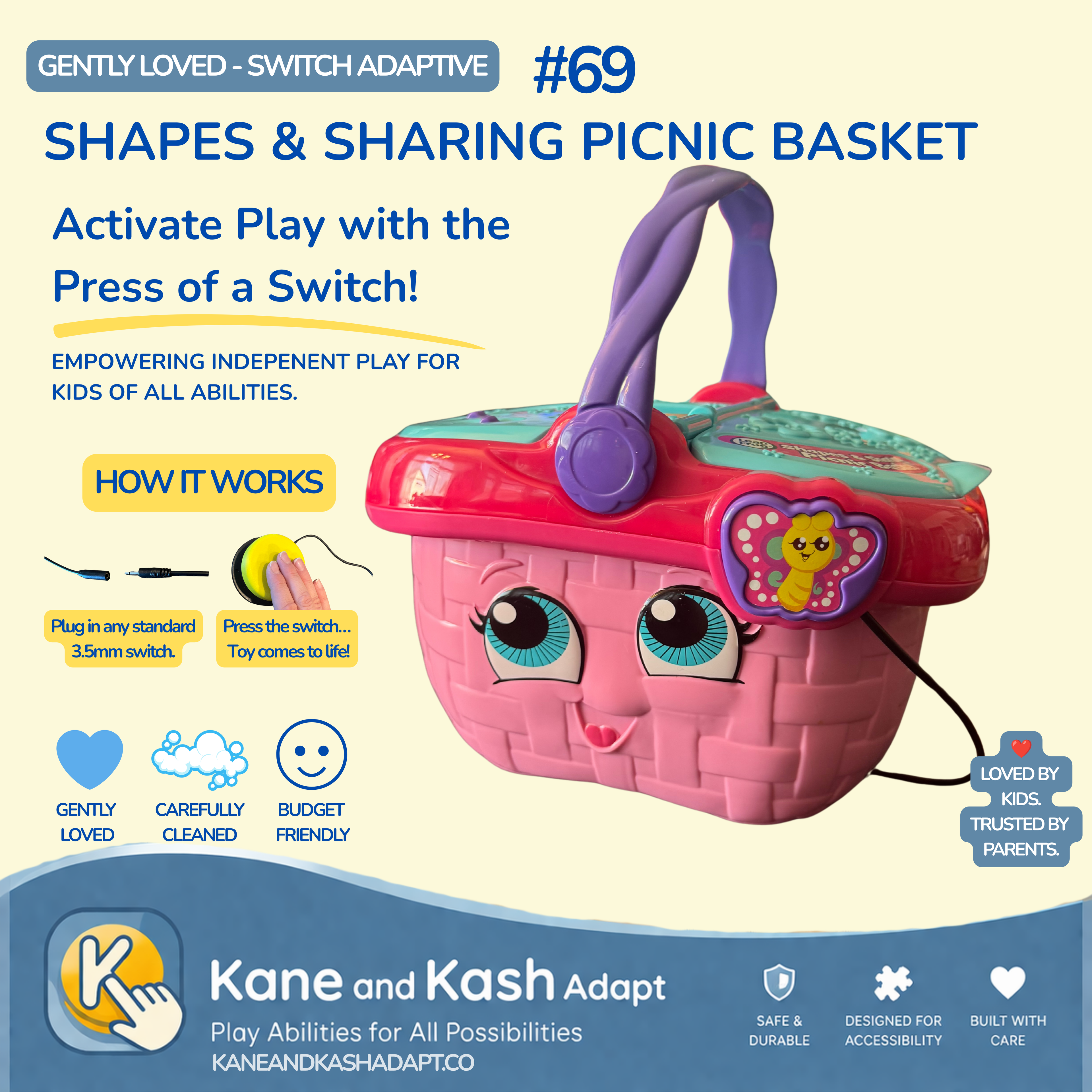 Switch Adapted Shapes & Sharing Picnic Basket #69- Gently Loved