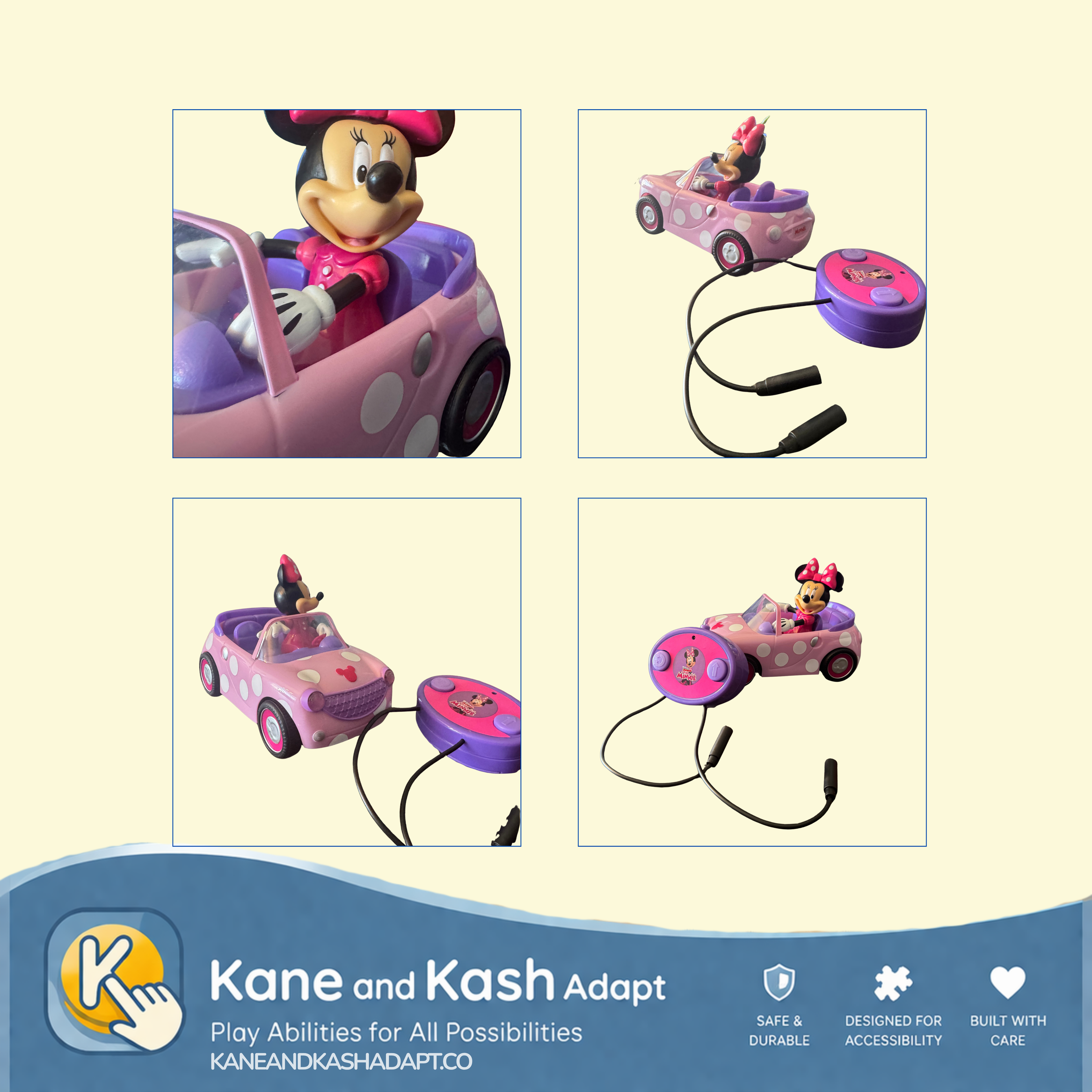 Switch Adapted Minnie Mouse RC Roadster #70- Gently Loved