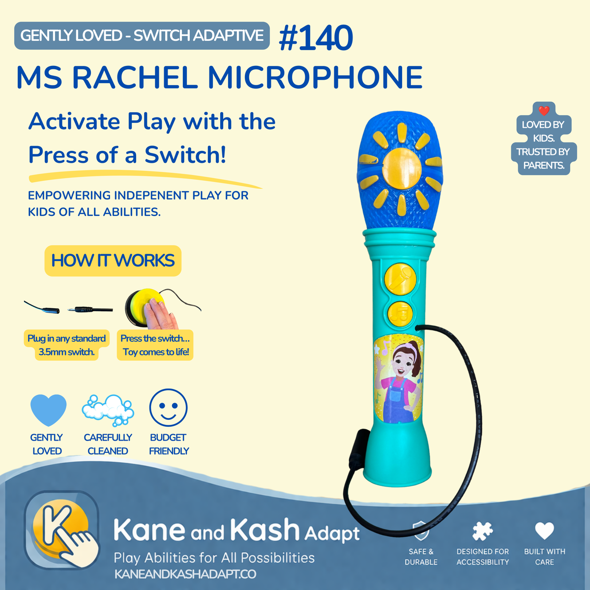 Switch Adapted Ms Rachel Micrphone #140- Gently Loved