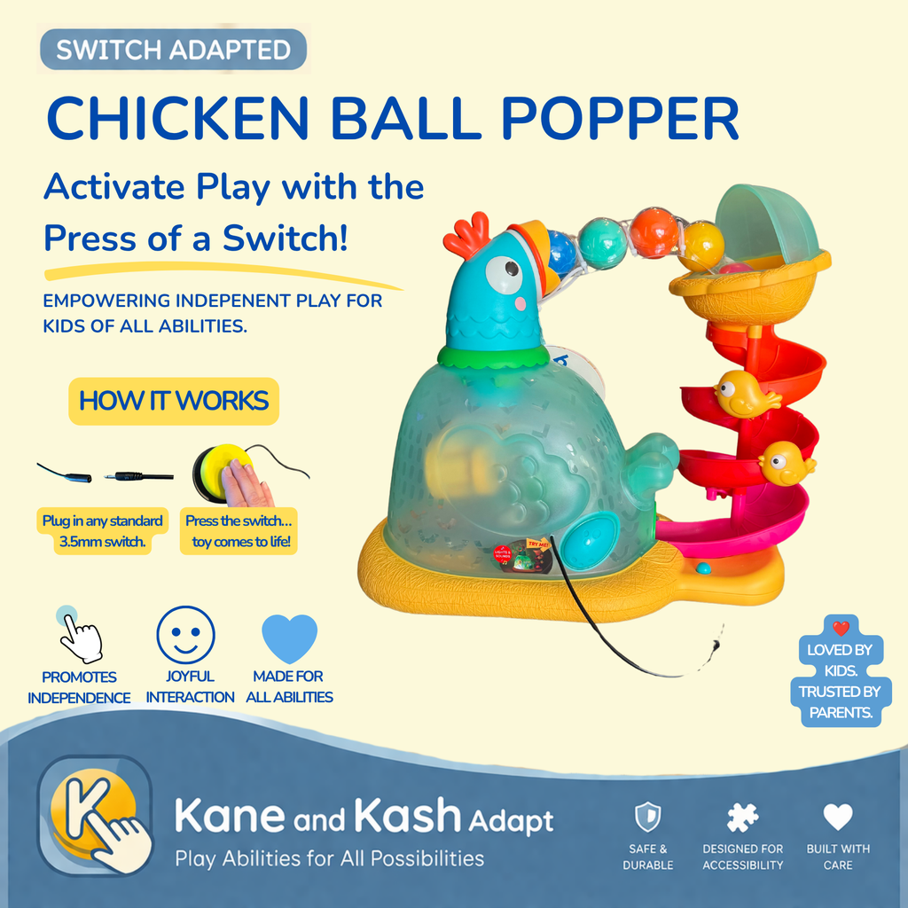 Switch Adapted Pop-A-Doodle-Doo Chicken Ball Popper- New