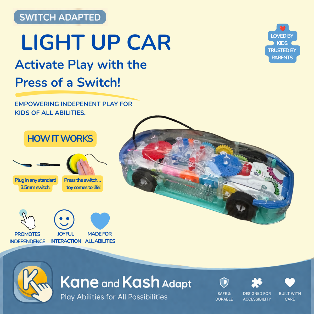 Switch Adapted Light Up Car- New